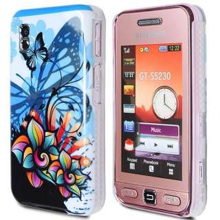 BLUE FLOWER BUTTERFLY GLOSSY SHINY IMD CASE COVER FOR SAMSUNG TOCCO 