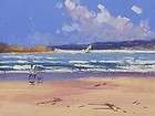 David Rylance (St Ives School) Coastal Landscape Figures Dog & Boat 