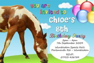 Horse Birthday Party Ideas on Horse Birthday Party Invitations Horses Pony Invites