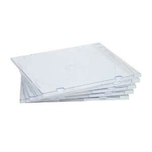   Slim Single CD Jewel Cases with Clear Cover and White Base 200 Pack
