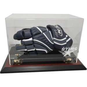  Hockey Player Glove Display Case, Mahogany   Dallas Stars 