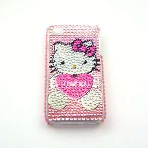  Hello Kitty pink heart Rhinestone Bling Crystal back cover case 