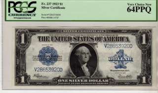 Fr.237 $1 1923 Silver Certificate PCGS VERY CHOICE NEW 64 PPQ 4 of 4 