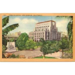 1940s Vintage Postcard Times Building   Los Angeles California