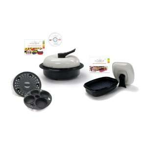   Pan Combo & Grill Pan) for Microwave Oven, Black