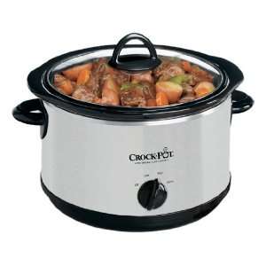 Crock Pot SCR503SP 5 Quart Smudgeproof Round Manual Slow Cooker with 