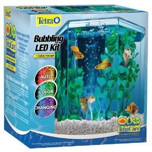   : Tetra Hexagon Aquarium Kit with LED Bubbler, 1 Gallon: Pet Supplies