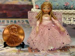 Tiny doll~1 3/4 inch~Pink Angel ~dollhouse Miniature Ethel Hicks~Angel 