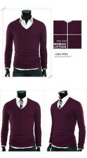 Mens Basic V Neck Sweater Shirts NWT 7Clr S M (BG062) 076783016996 