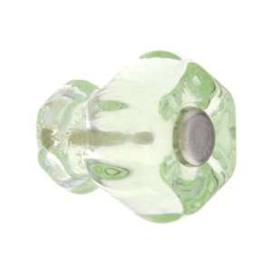  Small Hexagonal Depression Green Glass Cabinet Knob With 