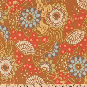 Wide Amy Butler Lotus Geisha Fans Camel Fabric By The Yard: amy_butler 