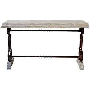 Antique Look Wood Metal Console Table   88636  