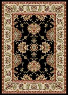 Area Rug 5x8 BLACK Red TRADITIONAL Ivory Persian Formal  