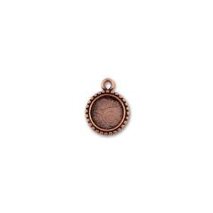  Antique Copper Plated Pewter Beaded Round Picture Frame 