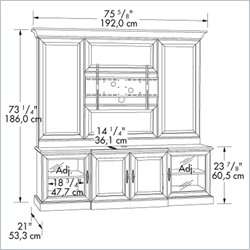 sauder heritage hill entertainment wall 238831 included tv bracket 