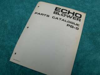  Parts Catalogue   for the ECHO Blower PB 9, by Kioritz. The parts 