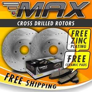 Jeep Grand Cherokee Cross Drilled Brake Rotors Pads Front 03 04  