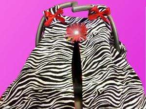 Infant Baby Car Seat Canopy, Tent, Cover  ZEBRA with ANY other solid 