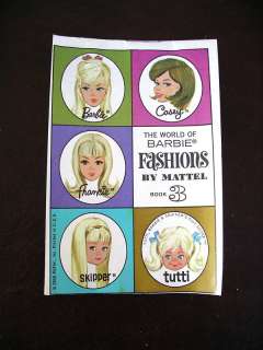 MATTEL COLLECTORS 1966 BARBIE KEN MIDGE Book of Fashion  