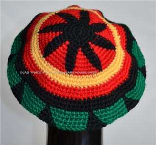 Fancy Dress Party Bob Marley Costume 70s Beanie Tam Rasta Hat Braided 