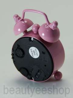   Cute Mini Pink Girl Antique Style Alarm Clock Ring Bell Pink  