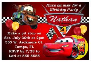 DISNEY CARS BIRTHDAY PARTY INVITATIONS  