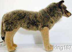 KOSEN Made in GERMANY NEW STANDING GRAY WOLF PLUSH TOY  