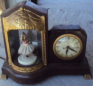 VINTAGE UNITED ELECTRIC CLOCK MUSIC BOX BALLERINA WITH LIGHT  