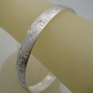 BRIGHTON bracelet silver bangle satin flower vine swarovski crystal 