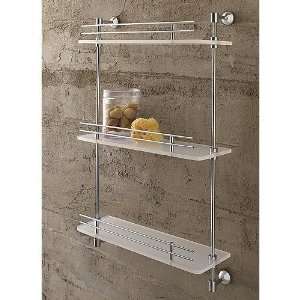   Tier Frosted Glass Bathroom Shelf With Railing 1543: Home & Kitchen