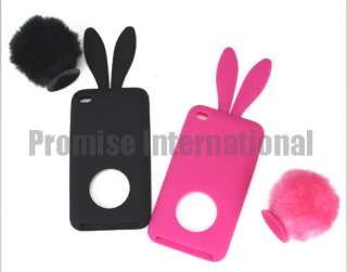 Cute Hot Pink 3D Rabbit Silicon Case   Ipod Touch 4 4G  