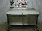  Stainless Steel 2 Door Butcher Cutting Board Poly Top Table Cabinet 5