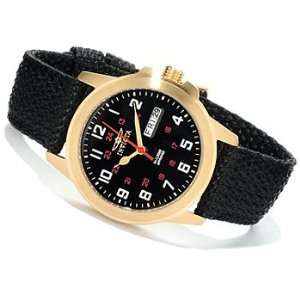 Invicta Womens Black Dial 18k Gold Plated Stainless Steel and Black 