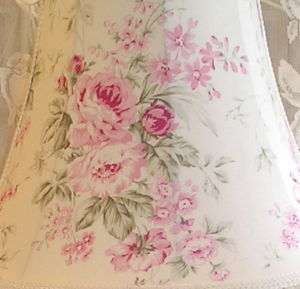   or Large Table LAMP SHADE shabby Pink Roses chic fabric # 26  