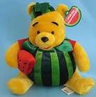 Winnie the Pooh Plush Toy Figure   Wearing Watermelon Outfit   Melon