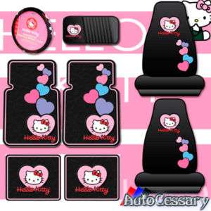 NEW 8pc Hello Kitty Car Mats Seat Covers Accessories  