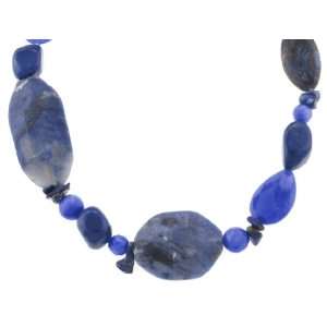   Sterling Silver Sodalite and Lapis Necklace, 17+2 Extender Jewelry