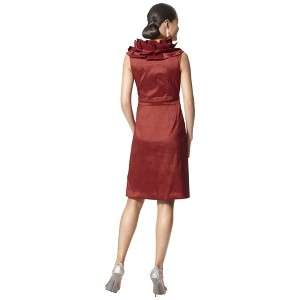   Mobile Site   Womens Ruffle Neck Shantung Dress   Assorted Colors