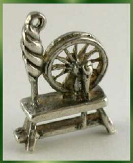 Vintage English Sterling Silver Charm Of SPINNING WHEEL  