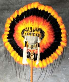Native American Black Fireball War Bonnet Headdress  