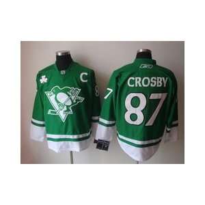  Crosby #87 NHL Pittsburgh Penguins Green Hockey Jersey 
