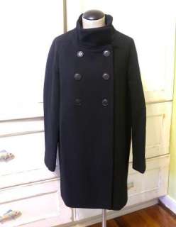 Crew double cloth bon bon coat $325 black 4 P  