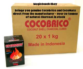 Original COCOBRICO Pure Coconut Hookah Shisha Charcoal   20kg  