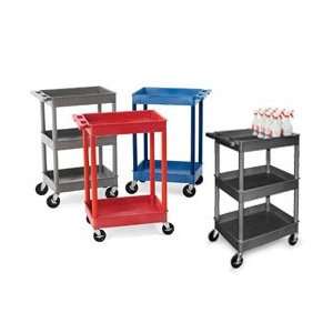 LUXOR Tray Shelf Carts   Red  Industrial & Scientific