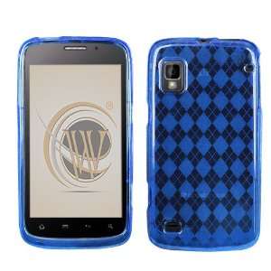  Boost Mobile ZTE Warp TPU Protector Case   Blue Check Cell Phones 