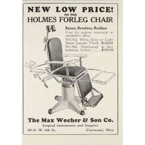  1929 Ad Holmes Forleg Medical Treatment Chair Wocher 