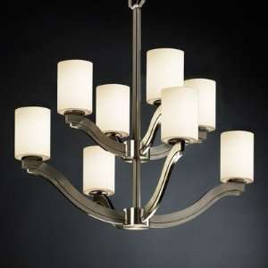  Light 2 Tier Chandelier Shade Option Cylinder with Flat Rim, Shade 