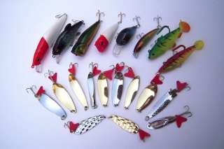 20 Spoons Crankbait Bass Hooks Fishing Lures Lot #C7  