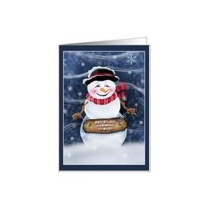  For Co Worker Jolly Smiling Snowman Christmas Cards Card 