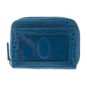  Womens Leather Accordion Wallet Organizer Coin Purse BLUE 